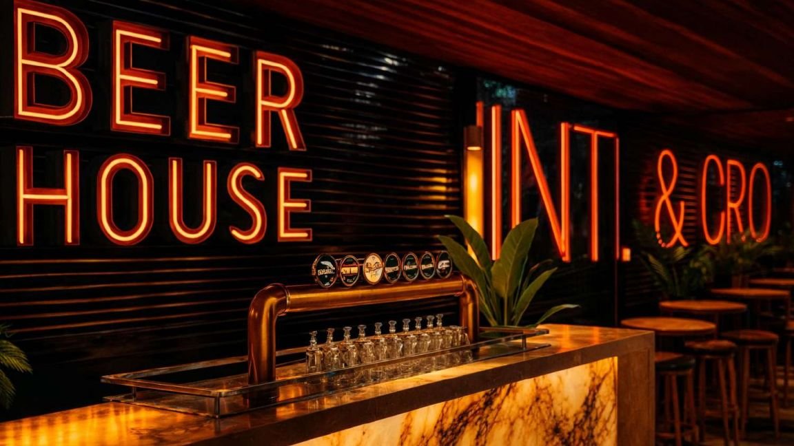 Beer House — Neón e interiorismo